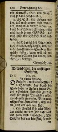 Betrachtung der unseligen Ewigkeit.