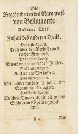 Inhalt des andern Theils