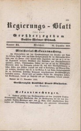 Nr. 41 : 30. Dezember 1848