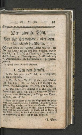 Der zweyte Theil.