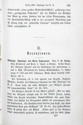 291-295 [Rezension] Die Religion Israels und die Entstehung des Judentums