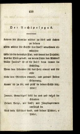 Der Archipelagus. - Hyperions Schicksalslied.