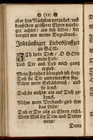 Inbrünstiger Liebesseuffzer zu Gott.