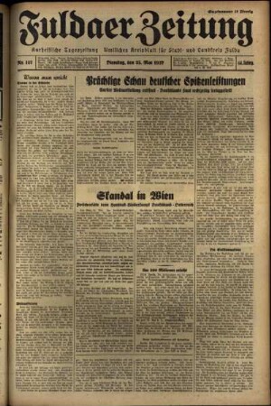 Erste Ausgabe vom Dienstag, den 25. Mai 1937.