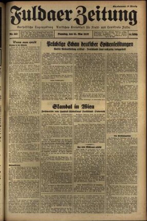 Erste Ausgabe vom Dienstag, den 25. Mai 1937.