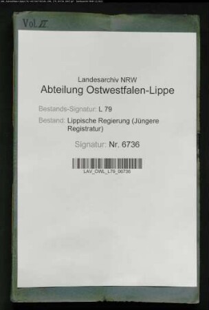 Stellung von Pferden zum Kriegsdienst, Band 6