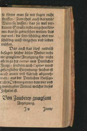 Von Zauberey gnugsam Anzeigung.