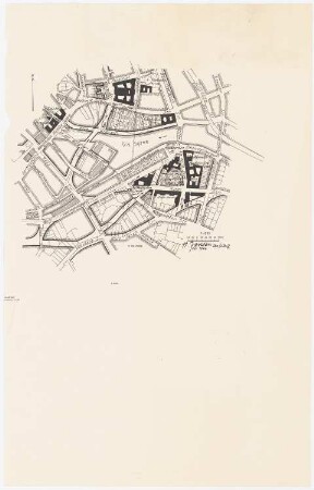 Wettbewerb Groß-Berlin 1910 Innere Stadt, Märkischer Platz, Molkenmarkt: Grundplan 1:4000