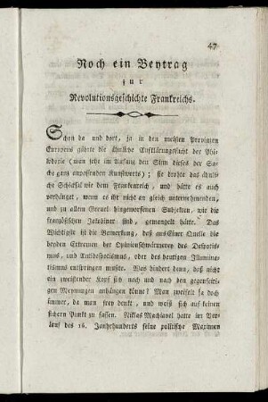 Noch ein Beytrag zur Revolutionsgeschichte Frankreichs.