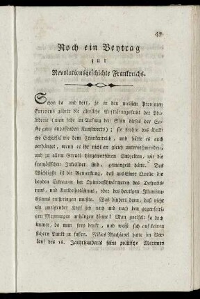 Noch ein Beytrag zur Revolutionsgeschichte Frankreichs.