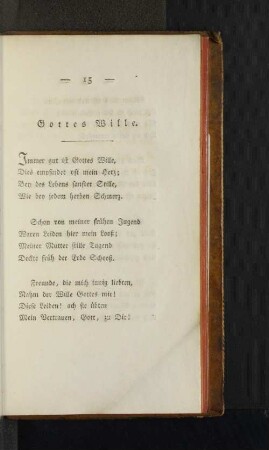 Gottes Wille.
