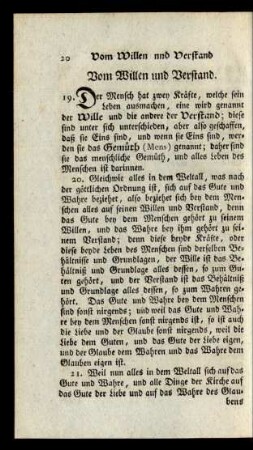 Vom Willen und Verstand