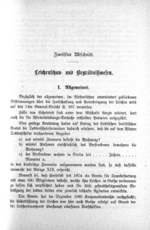 Zwölfter Abschnitt. Leichenschau- und Begräbniswesen