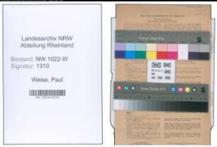 Entnazifizierung Paul Weise , geb. 25.09.1891 (Vertreter)