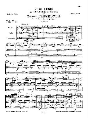 Beethoven's Werke. 56 = Serie 7: Trios für Violine, Bratsche und Violoncell, Trio : op. 9,2