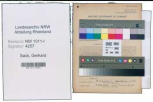 Entnazifizierung Gerhard Sack , geb. 06.07.1901 (Roentgenfacharzt)