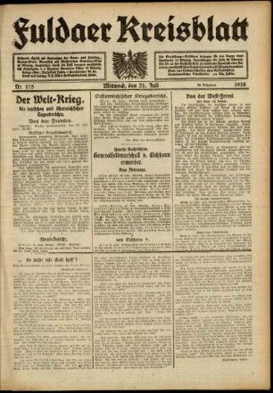 Ausgabe vom Mittwoch, den 31. Juli 1918.