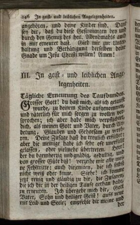 III. In geist- und leiblichen Angelegenheiten. - V. Gebete für Kranke und Sterbende.