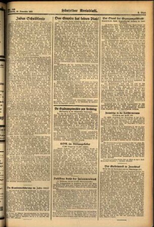 Zweite Ausgabe vom Mittwoch, den 23. November 1938.