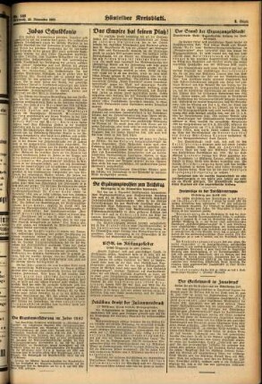 Zweite Ausgabe vom Mittwoch, den 23. November 1938.
