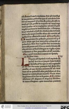 Luxuria est septimum vitium capitale et quia supra in capitulo de 6 precepto satis dictum est de speciebus eius in opere ac etiam cogitatione...
