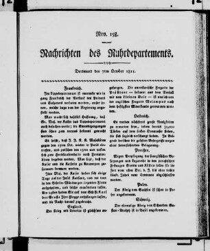 Nachrichten des Ruhrdepartements