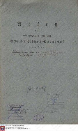 . Hoftheater: Verzeichnisse der im Hoftheater aufgeführten Stücke