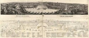 Übersicht von Carlsruhe genommen von dem Thurme des Großherzoglichen Residenz Schlosses - Vue de Carlsrouh prise de la tour du château grand-ducal