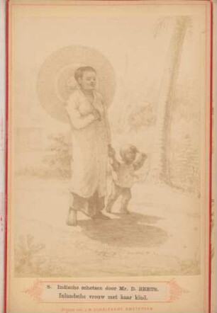 8. Indische schetsen door Mr. D. Beets. Inlandsche vrouw met haar kind