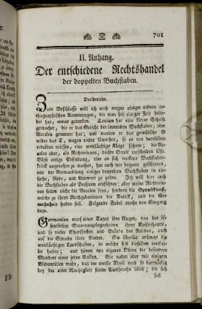 II. Anhang. Der entschiedene Rechtshandel der doppelten Buchstaben
