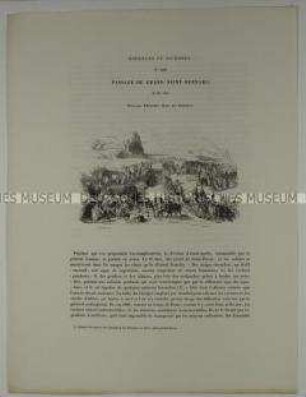 Passage du Grand Saint-Bernard, 20 Mai 1800 (Textteil mit Vignette aus dem Stichwerk: Batailles et Victoires des Armées Françaises)
