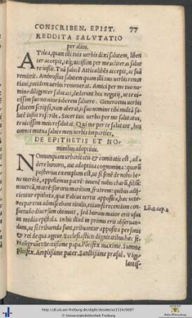 De Epithetis Et Nominibus adoptivis