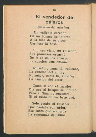 El vendedor de pájaros : (Canción del ruiseñor)