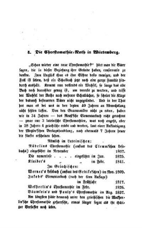 Die Chrestomathie-Roth in Würtemberg