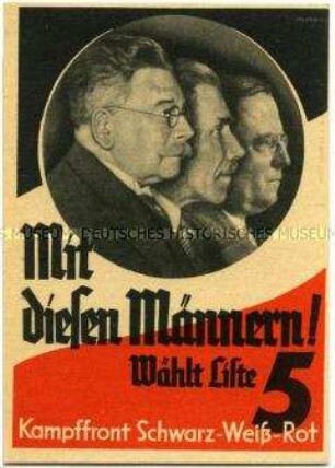 Wahlwerbung der Kampffront Schwarz-Weiß-Rot zur Reichstagswahl 1933