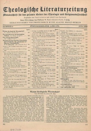 321-330 Warum theologische Wissenschaft?