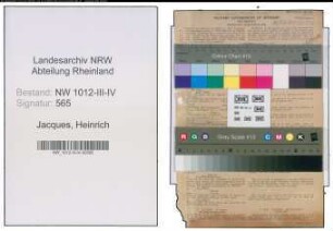 Entnazifizierung Heinrich Jacques , geb. 19.11.1902 (Studienrat)