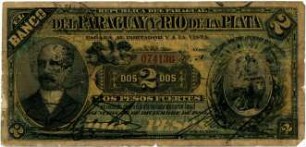 Geldschein, 2 Pesos, 26.12.1889