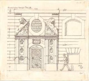 Fischer, Theodor; Schweinfurt (Bayern); Basaltwerke, Verwaltungs-Gebäude - Portal (Ansicht)