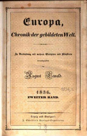 A. Lewald's Europa : Chronik der gebildeten Welt. 1836,2, 1836,2
