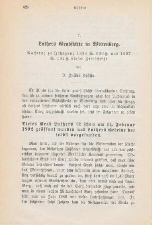 824-826 Luthers Grabstätte in Wittenberg : Nachtrag