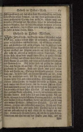 Gebeth in Todes-Nöthen.