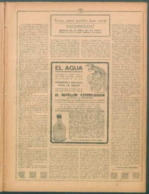 Arica, ¿será posible base naval norteamericana? : ¿Implicaría ello un peligro para Sud América? ¿Estará en Chile el poder inutilizar ese peligro?