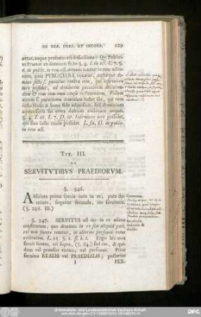 Tit. III. De Servitutibus Praediorum.