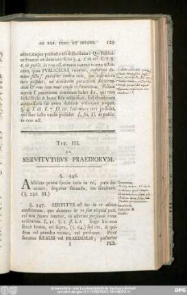 Tit. III. De Servitutibus Praediorum.