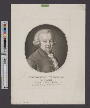 Christophorvs Theophilvs de Mvrr : Praefectus Teloneo Norimb. ; Nat. d. VI. Aug. CIICCXXXIII