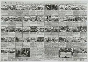 Le jeu de la guerre : Le jeu de la guerre oú ce qui...Kupferstich, koloriert; 47,4 x 68 cm