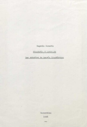 Filosofía y lenguaje : Manuskript
