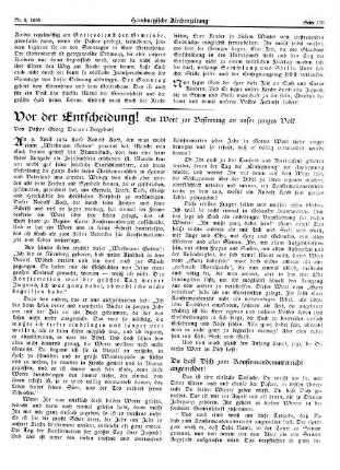 Vor der Entscheidung! : Ein Wort zur Besinnung an unser junges Volk