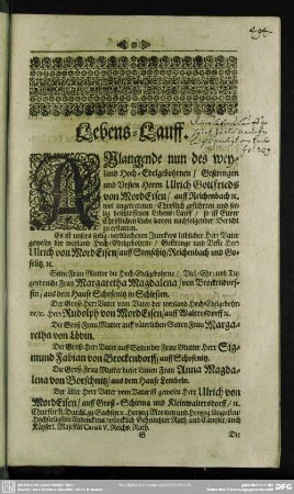 Lebenslauf : Lebens-Lauff